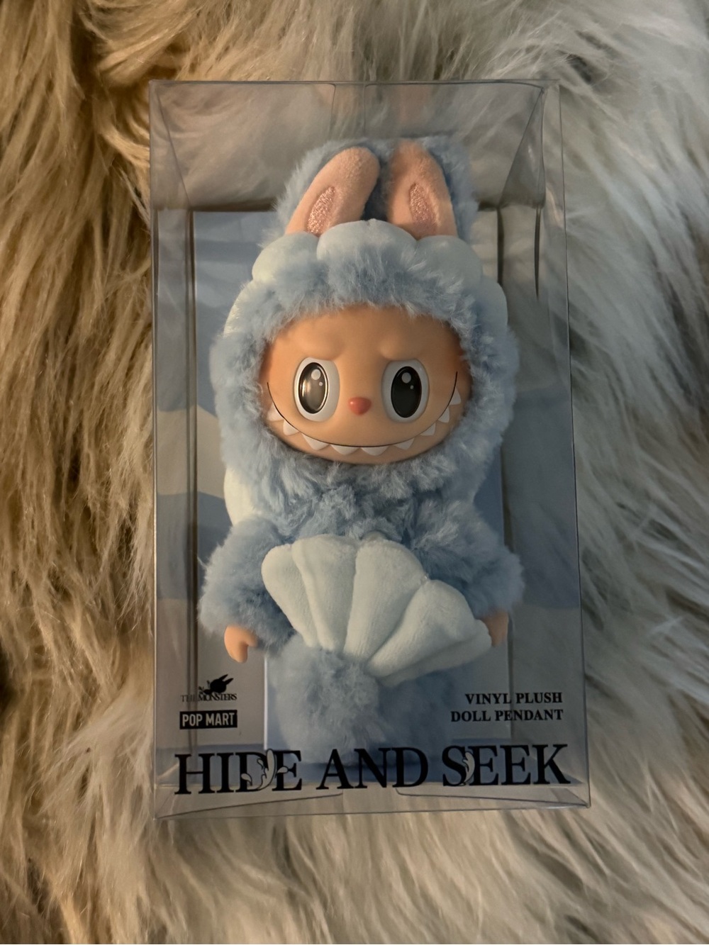 Pop Mart Hide and Seek Blue Bunny Vinyl Plush Doll Pendant